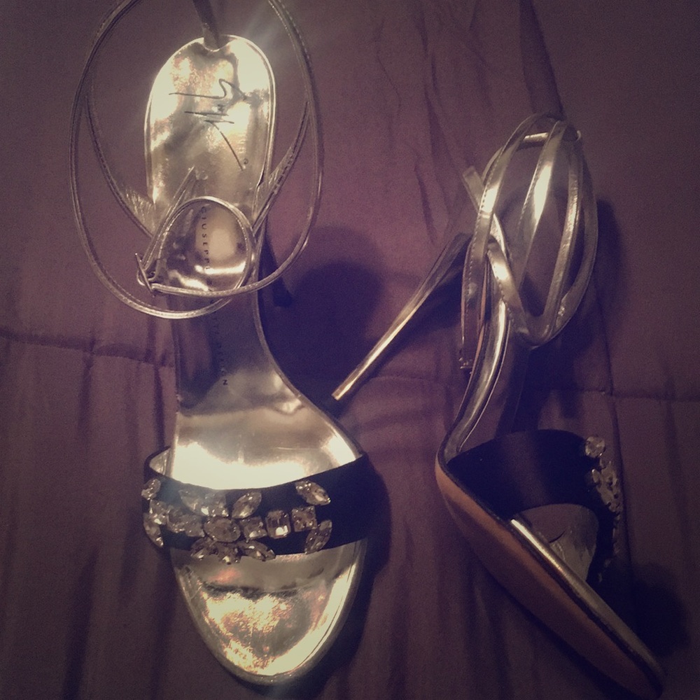 Silver & Black heels
